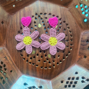 Pendientes colgantes de ganchillo con cuentas de semillas japonesas con forma de flor Vintage clásica Unisex, tamaño personalizado, regalo de joyería de Navidad al por mayor - Product Image 5