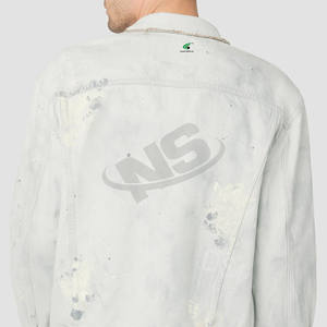 Venta al por mayor chaqueta de mezclilla de color sólido para los hombres de alta calidad de algodón liso teñido chaqueta de mezclilla de invierno con diseño personalizado - Product Image 6