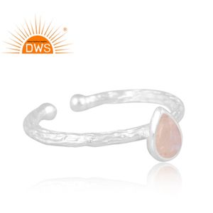 Dernière conception 925 argent sterling fin naturel arc-en-ciel lune pierre gemme bague réglable fabricant de bijoux personnalisés - Product Image 3