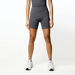 Squat proof & Wickable 78% Nylon 22% Elastane Booty Cut High Rise Fit Women's Sports 5 Inch Graphite Cycling Shorts - Product Image 5