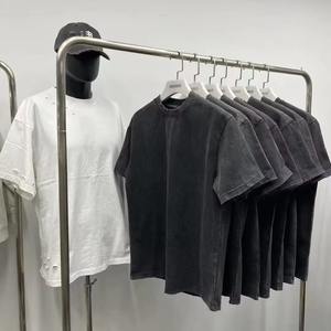 Logotipo personalizado 2025 100% Tela de algodón Lavado ácido Hombres Camisetas personalizadas Peso pesado Desgastado Gran tamaño Lavado ácido Camiseta para hombres - Product Image 3