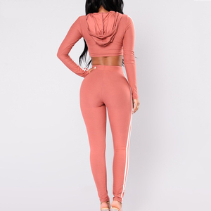 Ensemble sport deux pièces personnalisé vêtements pour femmes survêtements personnalisés pour femmes vente en gros ensemble de survêtements le moins cher veste zippée - Product Image 3