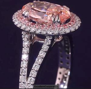 แหวนหมั้นเพชรรูปวงรีสีชมพูสดใส2.770กะรัตสุดคลาสสิกแหวนหมั้นเพชรสำหรับผู้หญิงของขวัญแต่งงานเครื่องประดับทองแท้18K IGI - Product Image 5