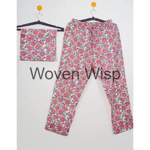 Conjunto de ropa de dormir de mujer de talla grande con estampado de bloque de mano indio Casual hasta la rodilla 100% algodón ecológico al por mayor - Product Image 3