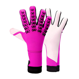 Gants de gardien de but en cuir violet et blanc avec adhérence texturée et manchette longue pour l'entraînement et les matchs en extérieur - Product Image 4