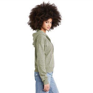 Sudadera con capucha verde Frost con media cremallera para mujer: Sudadera con capucha cómoda y acogedora de lana, perfecta para ropa informal, capas - Product Image 4