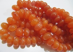 8 à 12 mm perles rondelle de cornaline naturelle couleur orange brin gradué lisse lisse 8 pouces de long - Product Image 2