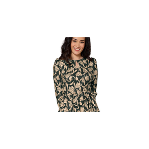 Abito Casual da Donna Leota Iman Verde Lunghezza al Ginocchio Taglia M Design Personalizzato Traspirante Vita Naturale Maniche a Sbuffo Cerniera - Product Image 2