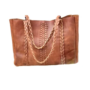 Luxury Women Leather women handbag Cowhide Leather Hand Bag daily uses office collage durable zipper medium size purse