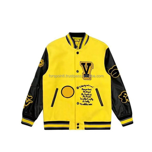 Custom New Men Wool Body Leather Sleeves Embroidered Chenille Patches Varsity Jacket Letterman Baseball College Jacket - Product Image 4