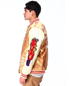 Chaquetas Bomber de Satén de Seda de Alta Calidad para Hombre, Diseño Universitario Bordado con Parche de Chenilla Personalizado, Chaqueta Casual con Capucha para Invierno - Product Image 6