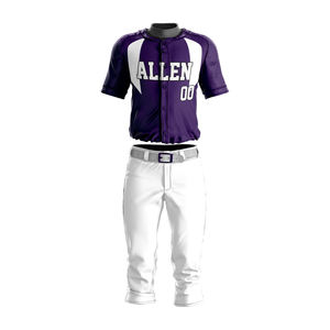 Venta al por mayor de uniformes de béisbol bordados personalizados transpirable y elegante deportes jersey en blanco camisa impresa conjuntos opción barata - Product Image 1