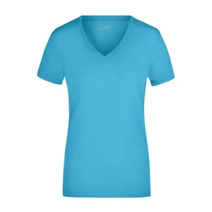 T-Shirt Personalizzabile da Donna con Scollo a V Elasticizzato, Articolo Promozionale Personalizzabile - Product Image 3