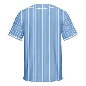 Camiseta deportiva de Softbol Profesional para hombre, camiseta de Béisbol Juvenil OEM por sublimación, camiseta de poliéster Spandex con diseño a rayas y botones - Product Image 3