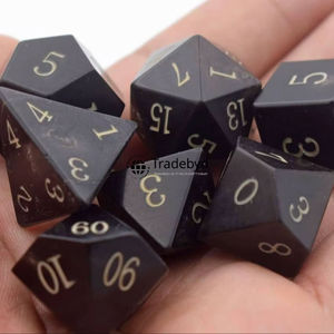 Ensemble de dés polyédriques en corne uniques, fabriqués à la main, 7 pièces, durables, écologiques, pour jeux de société, jeux de rôle sur table, collectionneurs - Product Image 1