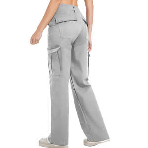 กางเกงคาร์โก้ผ้าแคนวาสดีไซน์ล่าสุด สไตล์ลำลอง ปิดด้วยเชือกผูกเอว ระบายอากาศได้ดี น้ำหนักเบา สำหรับผู้ชาย สีพื้นเรียบแบบสั่งทำ สไตล์ไฮสตรีท - Product Image 2