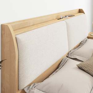 Base de Cama Moderna Minimalista Turin con Sistema de Elevación a Gas y Almacenamiento, en Tamaños King, Queen e Individual, Muebles para el Hogar con Materiales de Madera y Metal - Product Image 3