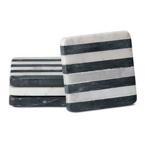 White Makhrana Stone <b>Coasters</b> Set of 4 Handcrafted <b>Drink</b> <b>Coasters</b> for Stylish Table Protection and Home Decor hot selling stone - Product Image 1