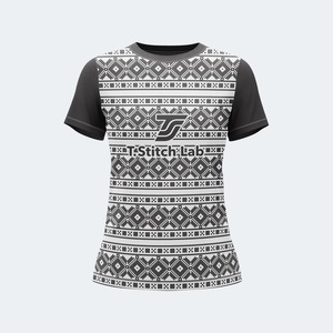 T-shirt pour femme à manches courtes, coupe classique, imprimé, respirant, prix abordable, nouvelle collection, motif tribal, service OEM, vente chaude - Product Image 5