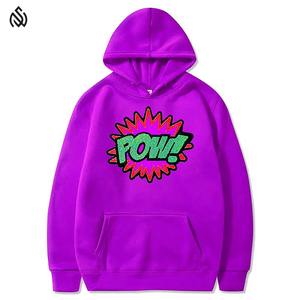 Sudaderas con capucha de algodón 100% de peso pesado para hombre con bordado de chenilla Impresión digital de logotipo personalizado para invierno - Product Image 3