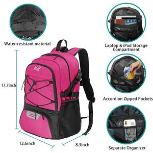 2023 mochila de poliéster de diseño personalizado Unisex, mochila de baloncesto impermeable, bolsa de transporte para ordenador portátil de malla suave, bolsillo antirrobo con cremallera - Product Image 3