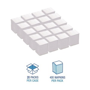 Boardwalk 7 pulgadas X 12 pulgadas Servilletas Desechables de 1 Capa, Plegado Bajo, Blancas (8000/Caja) - Product Image 4