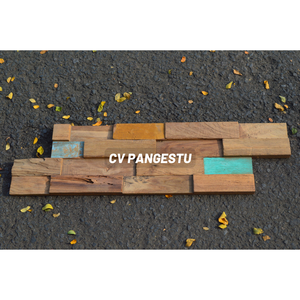 Paneles de Pared 3D Modernos de Madera No Tejida PANGESTU, Diseño Geométrico, Insonorizantes y Absorbentes de Sonido, Madera de Teca de Indonesia, para Entretenimiento en Villas - Product Image 2