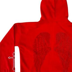 Sweats à capuche respirants anti-rides pour femme Sweat à capuche zippé en strass rouge pour femme Veste de mode, vêtements d'extérieur élégants à paillettes - Product Image 5