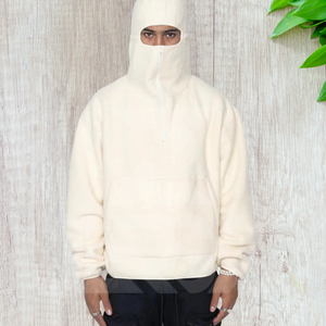 2024 Streetwear décontracté sweat à capuche tricoté lavé noir Baggy Fit épaules tombantes 100% coton Logo personnalisé imprimé écologique - Product Image 6