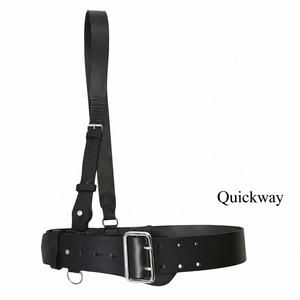 Handmade Black Sam Browne Style <b>Leather</b> Belt <b>Harness</b> – Formal Ceremonial & Cosplay Accessory - Product Image 1