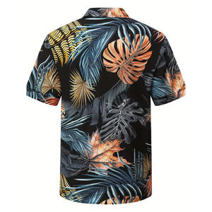 เสื้อวันหยุดคอปกมีกระดุมสำหรับผู้ชายผ้าคอตตอน100% เสื้อถักแบบเร็วเสื้อปาร์ตี้ริมชายหาดบริการ OEM ใหม่ - Product Image 2