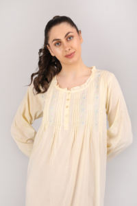 Robe de nuit et costume de nuit en coton pour femmes de qualité supérieure vêtements de nuit de nuit respirants et lisses pour acheteurs en gros - Product Image 5