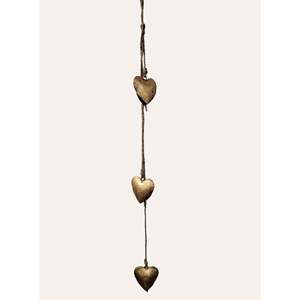 Lote al por mayor de 5 campanas de hierro reciclado con forma de corazón, decoración rústica para el hogar, regalos de amor con cuerda - Product Image 1