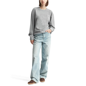 เสื้อสเวตเตอร์แขนยาวสำหรับผู้หญิงผ้าฟลีซผ้าฝ้าย100% กันน้ำพิมพ์ลายแบบกำหนดเองสีดำ - Product Image 5