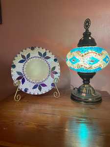 กระจกโมเสคลายดอกลาเวนเดอร์สีรุ้ง8ทรงกลมสไตล์โมเดิร์นกระจกลายลูกหอยเชลล์น่ารัก beveled 4ชิ้นสำหรับใช้ตกแต่งรูปร่างที่กำหนดเองได้ - Product Image 2