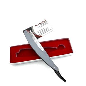 Stainless Steel Grey Straight Razor Replaceable Blade Customised Logo Printing Hair Shaving Razors Knife OEM Service - Product Image 3