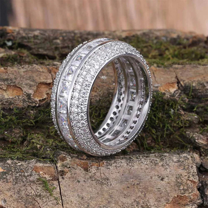 Bague en diamant argent sterling 925 Hip Hop personnalisée ronde taille brillante Moissanite diamants vvs bijoux originaux clarifiés - Product Image 3