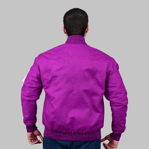 Chaqueta Bomber Personalizada para Hombre, de Mezclilla Recubierta, Bordada, con Cuello Alto, Cortavientos para Invierno - Product Image 2