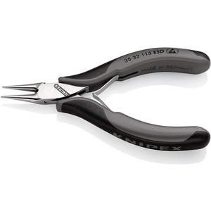 Alicates con Protección ESD, Longitud Total de 115 mm, Mordazas Planas con Acabado Espejo, 3 Empuñaduras Multicomponente, KNIPEX - Product Image 4