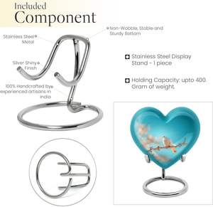 นกพิราบในแสงแดดสไตล์อเมริกันหัวใจโกศสำหรับมนุษย์ขี้เถ้า - Product Image 3