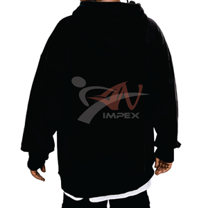 Sudadera con Capucha Negra Extra Grande de Lujo para Hombre al por Mayor, 100% Algodón, Logotipo Bordado Personalizado, Capucha Gruesa de Alta Calidad - Product Image 2