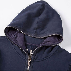 Sudadera con capucha y cremallera completa de algodón 100% para hombre al por mayor, ropa de calle, serigrafía de calavera personalizada en relieve y bordada para el invierno - Product Image 5