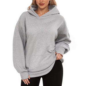Venta al por mayor más vendido en blanco de algodón y talla grande Sudadera de cuello redondo liso de gran tamaño personalizado mujeres Sudadera con capucha - Product Image 2