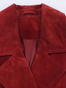 Chaqueta Cortavientos con Capucha para Mujer, Estilo Gamuza, Tendencia de Moda de Invierno, Elegante, para el Trabajo, Combinable con Todo, Transpirable, con Cierre de Cremallera - Product Image 4