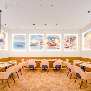 JEILI - Conjuntos de Muebles para Restaurantes Asiáticos Comerciales, Silla de Madera Curvada Rústica de Lujo, Mesa con Pedestal de Mármol, Combinación para Proyectos Hoteleros - Product Image 4