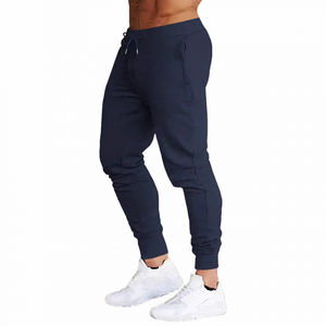 Pantalon de survêtement slim brodé pour homme, style urbain, anti-statique, infroissable, en tissu polyester/coton, taille élastique, vente en gros - Product Image 3