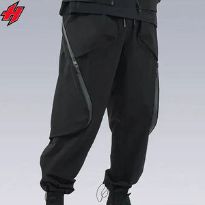 กางเกงขาบานสำหรับผู้ชายกางเกงวอร์มสีดำสไตล์ฮิปฮอปสไตล์ฮิปฮอปทันสมัย6ซิปตามสั่ง - Product Image 6