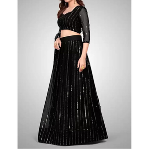Lehenga choli ผ้า Georgette มี dupatta ชุดปาร์ตี้งานแต่งงานแบบดั้งเดิมชุดอินเดีย punjabi ผู้หญิง - Product Image 4