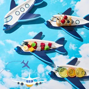 24 Assiettes en papier sur le thème de l'avion, décorations de fête pour dîner, dessert, pique-nique, anniversaire, mariage - Product Image 5