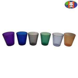 Tasse à eau colorée à rayures verticales PET Produit en plastique - Product Image 2